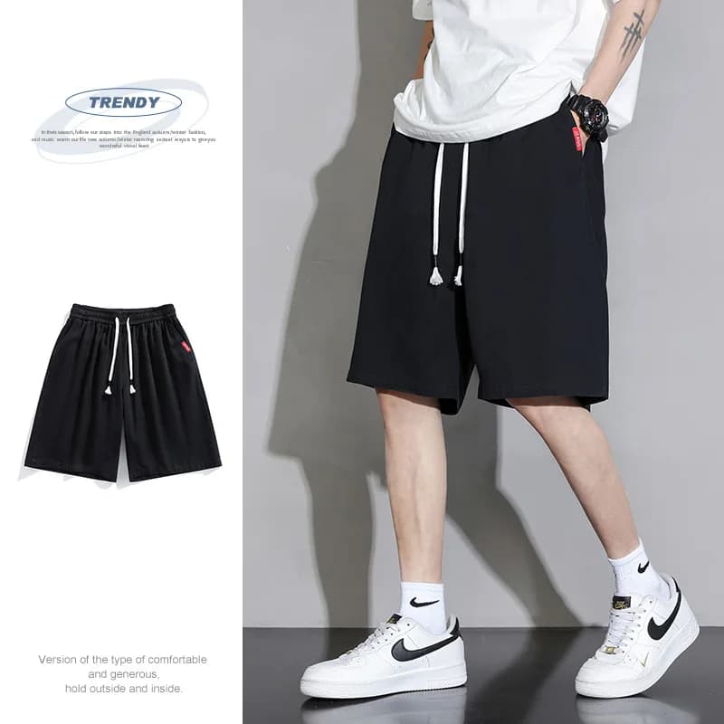 Men's Summer Shorts in Pure Cotton for Sports and Leisure, Lightweight and Breathable for Open Cycling