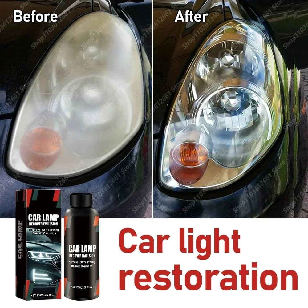 Faro Ristrutturazione Lampada per auto Pulizia Rimuovi macchie Grasso Sporco Faro Anti Fog Lucidatura Agente antipolvere impermeabile