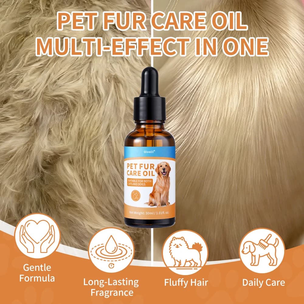 Spray Olio per la Cura del Pelo degli Animali Domestici, Spray Districante Senza Risciacquo per Cani e Gatti, Riduce la Perdita di Pelo, Aggiunge Lucentezza Naturale