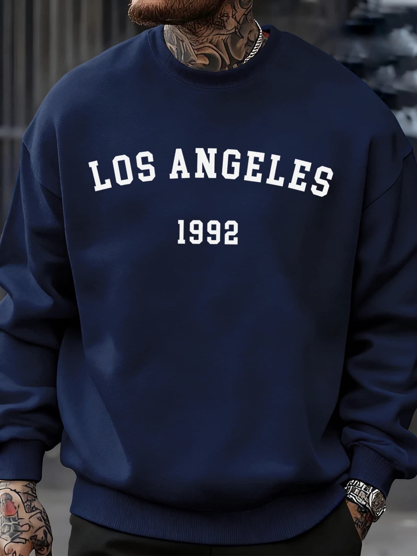 Men's sweatshirt with letter print Los Angeles 1992 Comfortable casual fashion Top in loose fleece streetwear autumn clothing sports hot