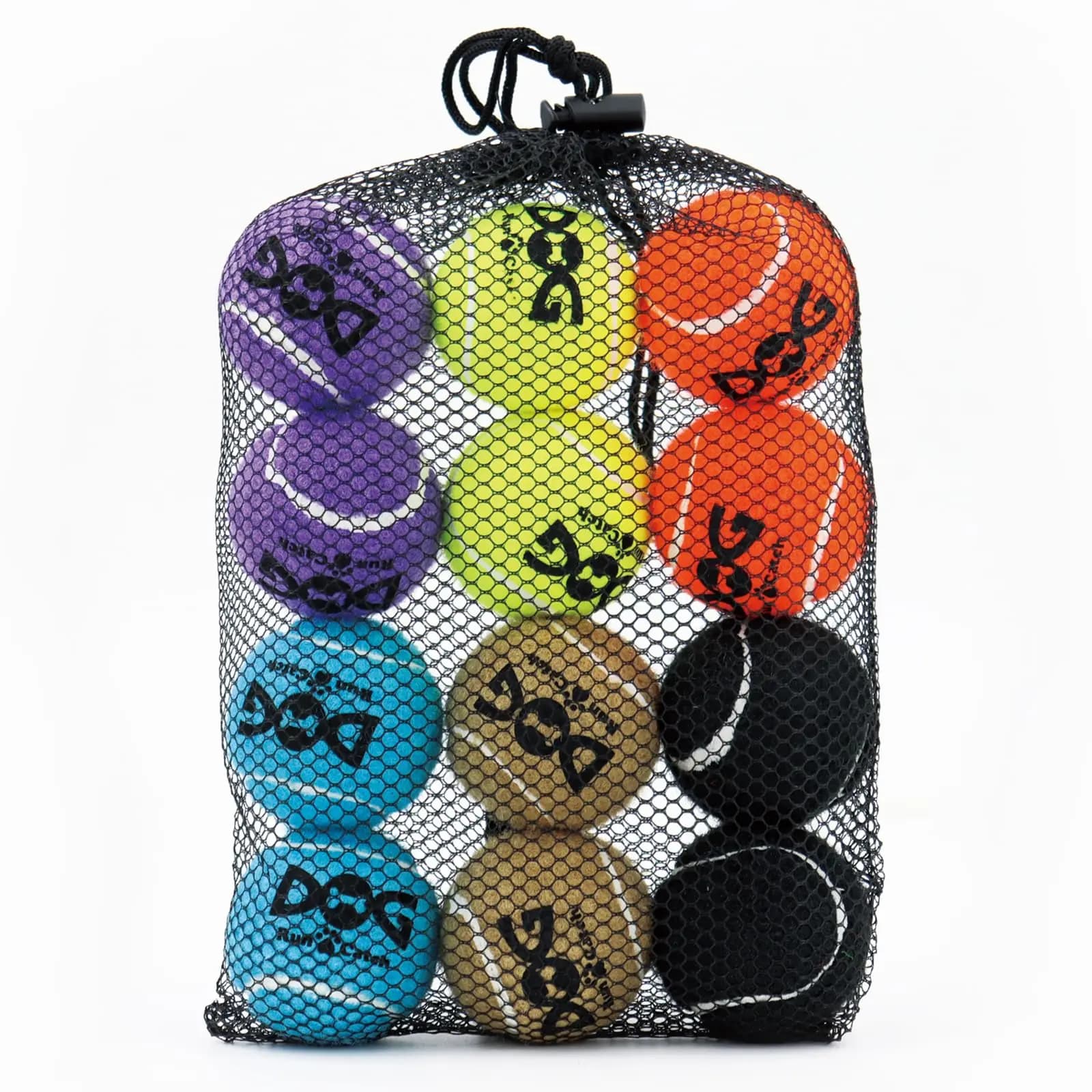 Confezione da 12 palline da tennis da 2,0 pollici per cani, durevoli, non tossiche, per giocattoli per cani da esterno, con borsa a rete, certificate SGS, giocattoli colorati
