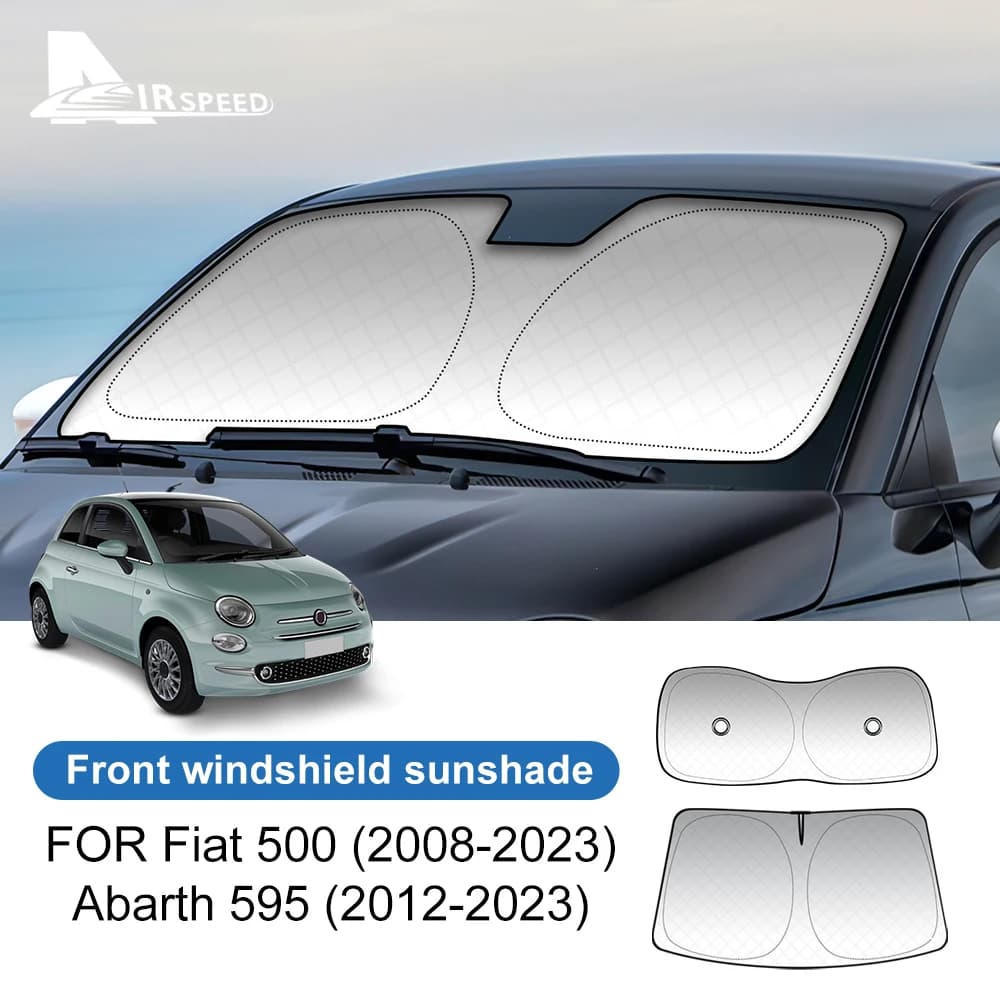Auto Anteriore Posteriore Parasole Parabrezza Per Fiat 500 2008-2023 Per Abarth 595 2012-2023 Auto Visiera Parabrezza Pieghevole Protezione UV