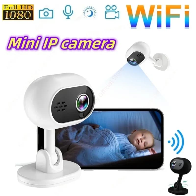 Mini telecamera Wifi Smart Home 1080P HD LED IR Visione notturna Piccoli videocamere IP di sorveglianza 360 ° Baby monitor per animali domestici di sicurezza interna