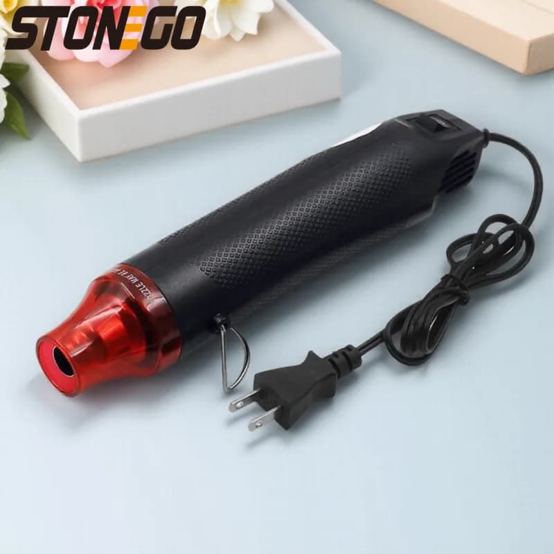 Pistola termica elettrica regolabile 110V220V Strumento ad aria calda da 300 W con strumento di imballaggio termoretraibile per il controllo della temperatura