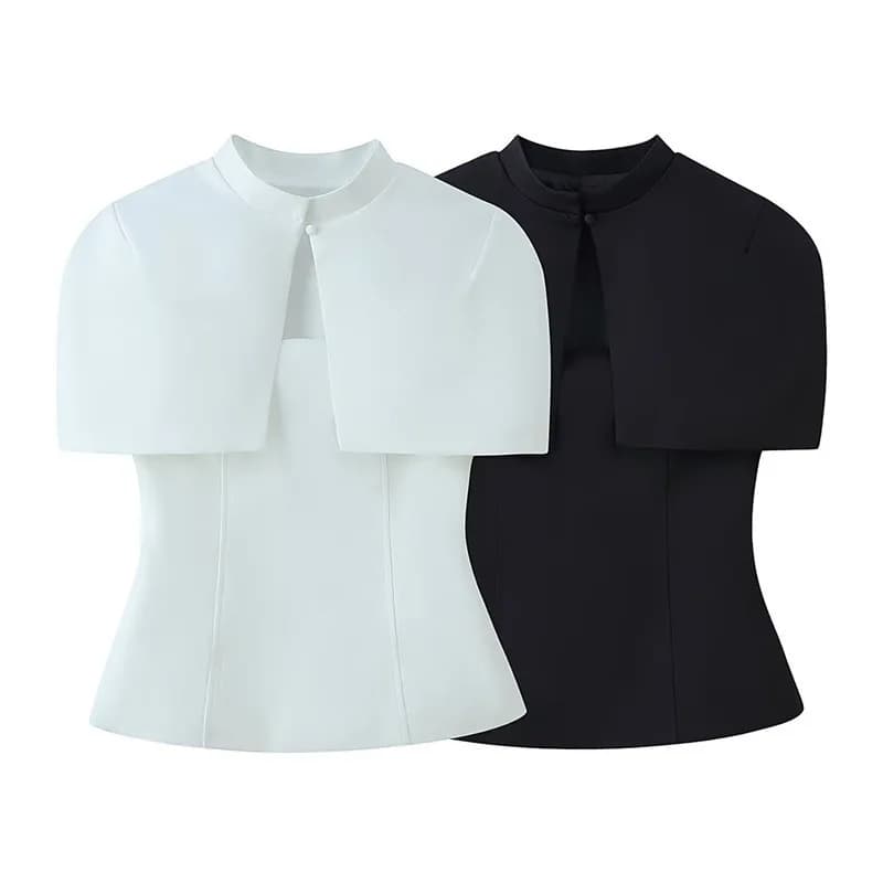 Nuovo Set Due Pezzi Primavera 2026 per Donna, Moda Sexy Stile Spice Girls, Top a Fascia e Sciarpa in Tinta Unita Versatile