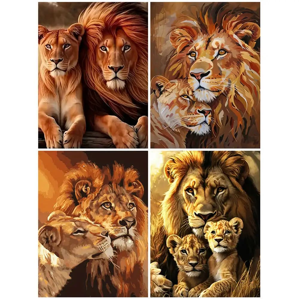 Digital Oil Painting Lion Oil Painting By Numbers Animal DIY Acrylic Paint On Canvas Crafts Supplies Adults Home Decoration