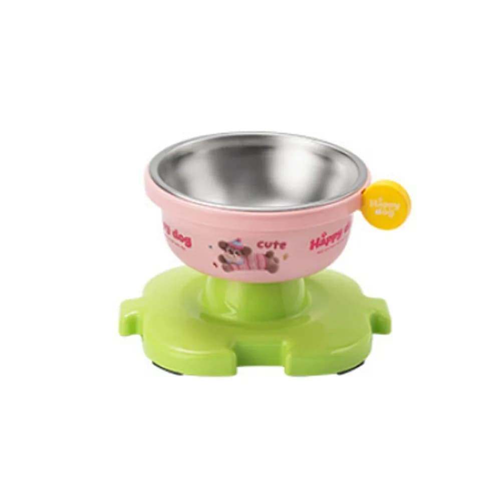 Stainless Steel Bowl Elevated Pet Bowl Cartoon Stable Base Cat Food Container Detachable Neck Protection Anti-Choking Cat Bowl