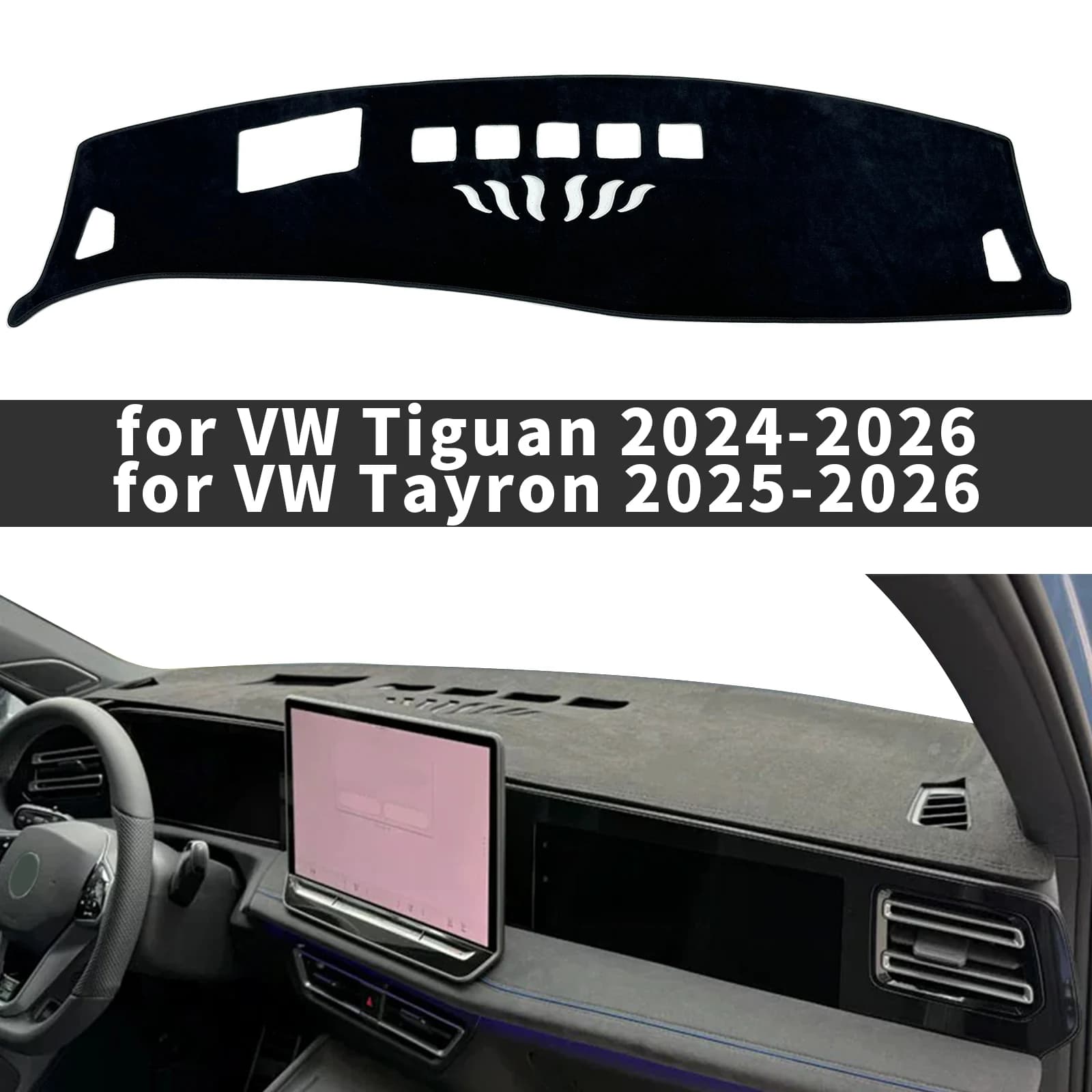Misura per Volkswagen Tiguan Tayron 2024-2026 2027 Accessori Auto Dash Zerbino Cruscotto Copertura Pad Tappeto Protettivo DashMat Parasole