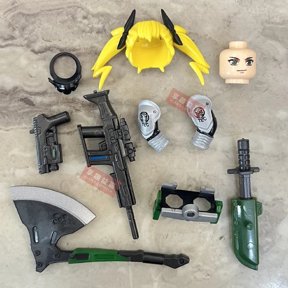 MOC Design Frame Carrier Gun mask Building Blocks giocattoli per bambini Armor modello Anime assemblare Action Figure accessori per bambole