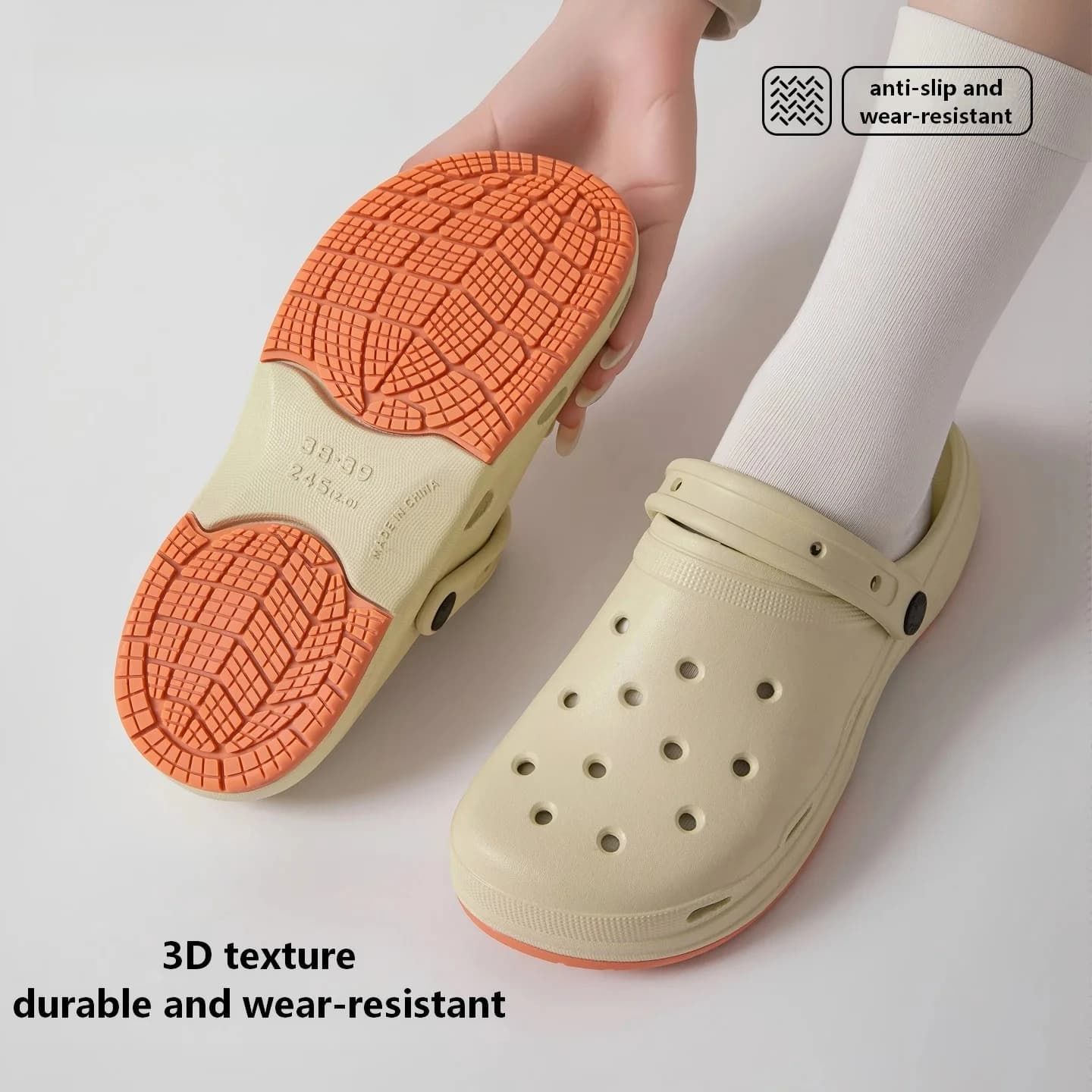 ZUOFU Unisex Classic Two-Tone EVA Clogs, Spring Summer Non Slip Lightweight Shoes for Indoor Outdoor Beach Garden