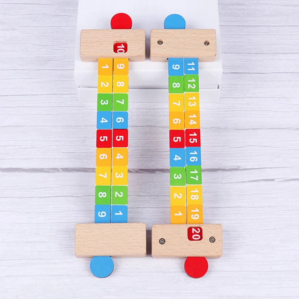 Righello Digitale in Legno, Strumento di Apprendimento Matematico per Bambini, Sviluppo Cognitivo e Educazione Precoce