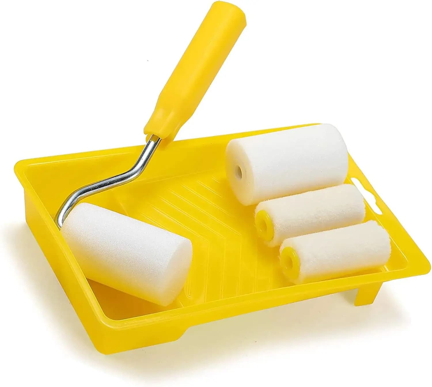 Kit Mini Foam Painting Roller - Set of 6 Pieces for Finishes with Tray, Covers in Lana and Foam