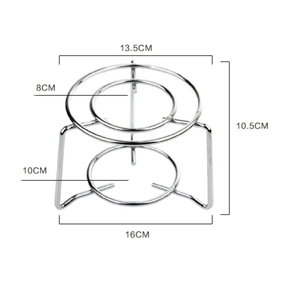 Supporto Rotondo in Acciaio Inox per Fornello a Alcol, Robusto Rastrelliera da Campeggio per Cucina, Base Ergonomica Triangolare per Escursionismo