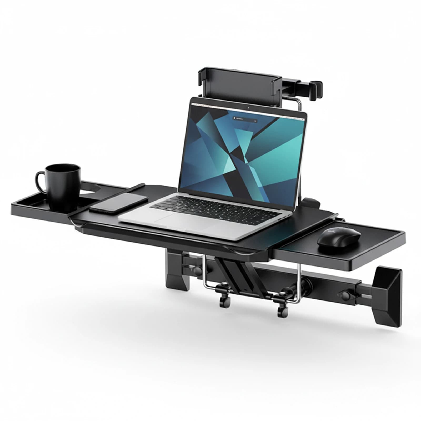 Adjustable Car Table with Phone Support, Multifunctional Laptop Desk for Road and Work Travel
