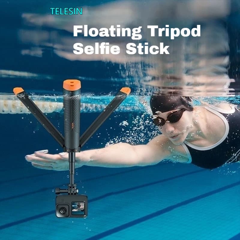 TELESIN Asta Selfie Galleggiante con Treppiede per GoPro Hero DJI OSMO nano Action 6 5 Pro 4 3/Insta360 X5/X4AIR/X4/X3 ACE PRO2/GOS/3