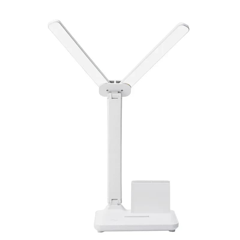Lampada da scrivania a doppia testa, dimmerabile, pieghevole e ricaricabile, luce notturna a LED a doppio uso