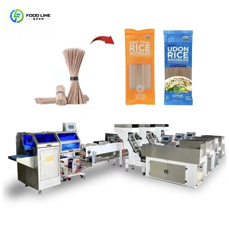 Macchina automatica personalizzata per il confezionamento di pasta, tipo pesatura e imballaggio, per il confezionamento di pasta lunga.