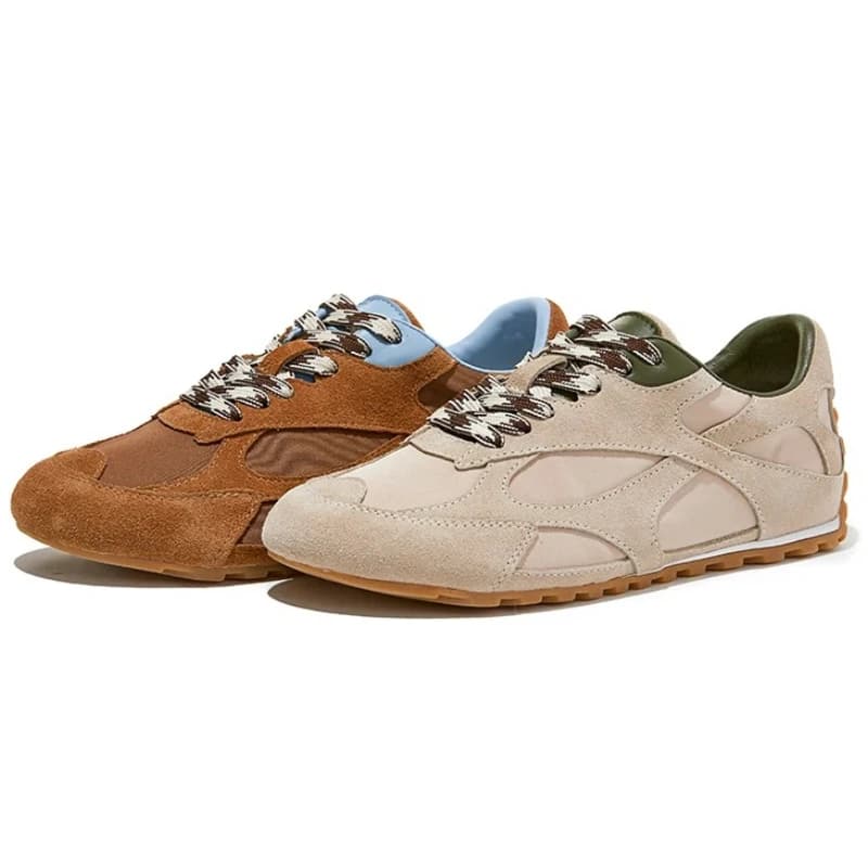 Sneakers in Vera Pelle con Design a Rete, Scarpe da Ginnastica Traspiranti e Comode per Donne, Leggere e Antiscivolo per Tennis e Corsa