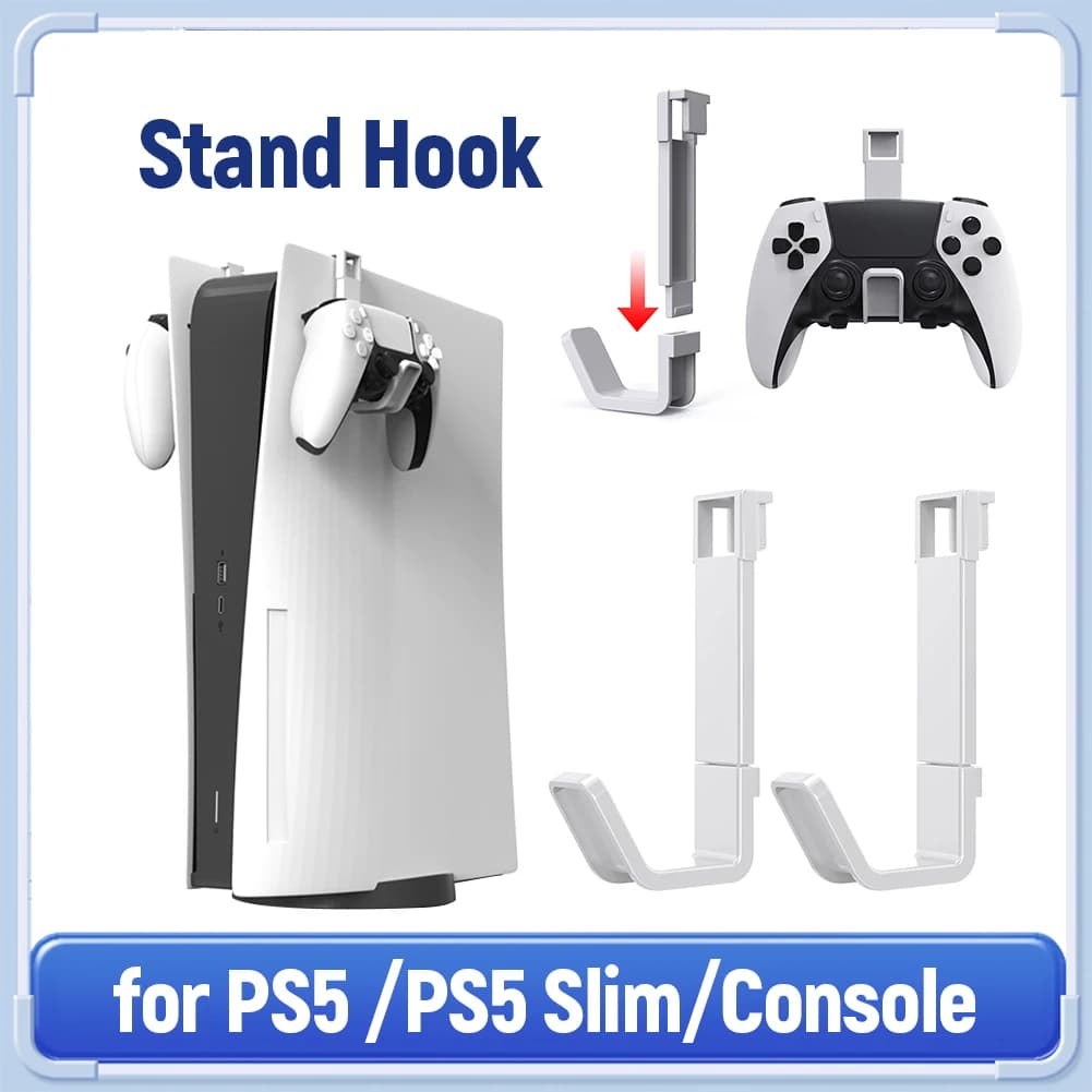 Support for Gaming Headphones, Space Hook for Controllers, Stable Display for PS5/PS5 Slim Console