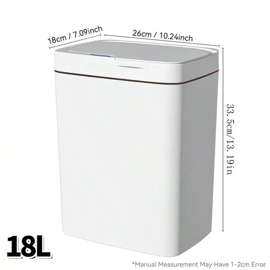 Smart Motion Sensor Trash Can 18L/4.75 Gal, Touchless Waterproof Garbage Bin with Lid, No Battery Needed Electric Waste Basket for Kitchen, Bathroom, Bedroom, Office
