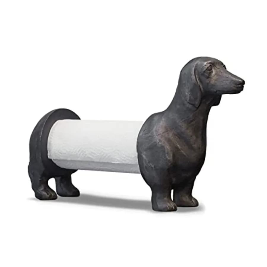 Vintage Dachshund Dog Paper Towel Holder Black Wiener Dog Tissue Towel Display Stand Freestanding Animal Toilet Paper Holder fo
