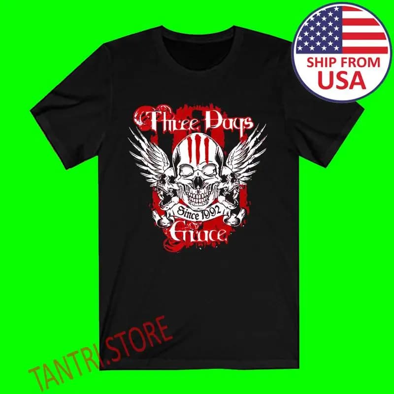 Three Days Grace Since 1992 Men's Black T-Shirt Size S to 3XL