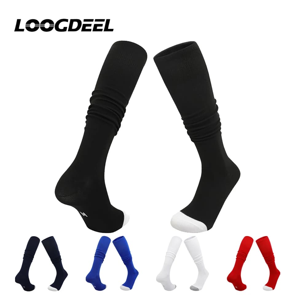 Loogdeel Calzini sportivi ad alta tecnologia Calzini da baseball da rugby lunghi antiscivolo che assorbono il sudore per allenamento e competizione unisex