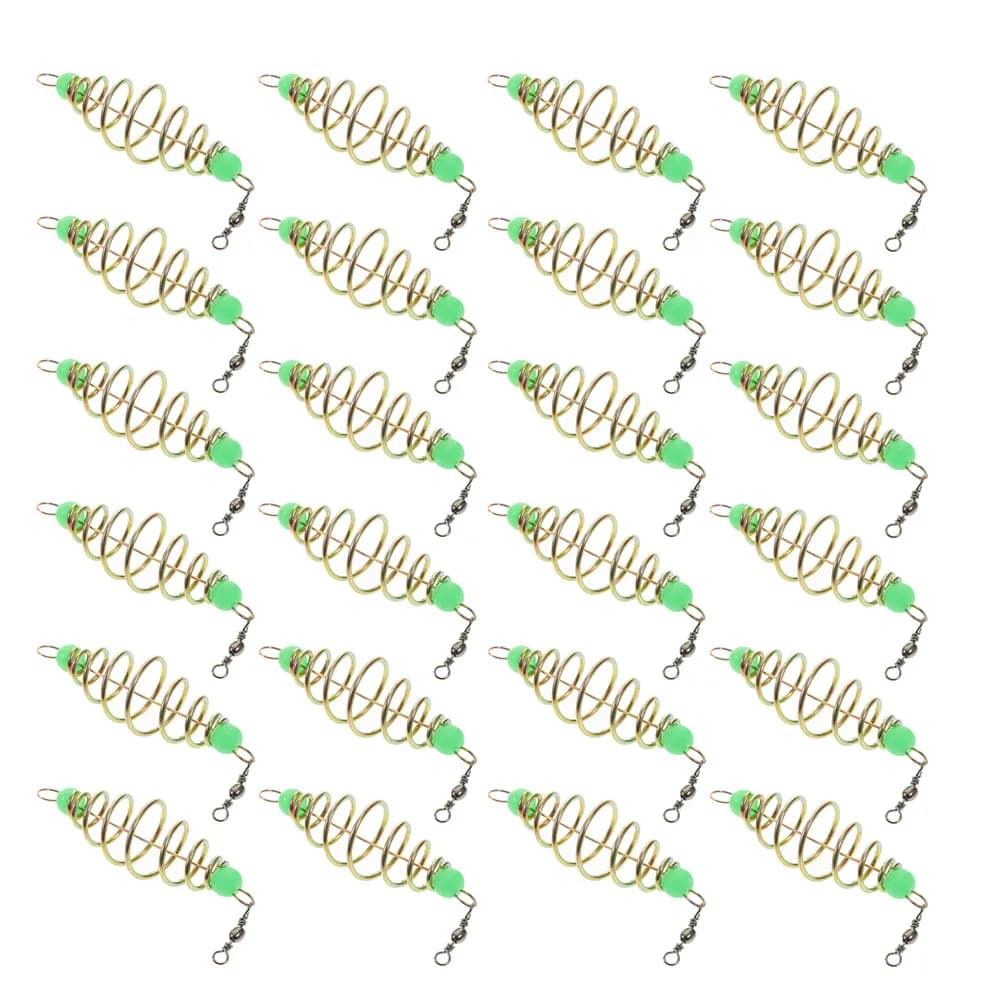 50 Pezzi Gabbie per Esche Luminose al Buio a Forma di Oliva, Cestelli Alimentatori per la Pesca, Accessori Luminosi per Carpe, Attrezzatura da Pesca Notturna per Acqua Dolce