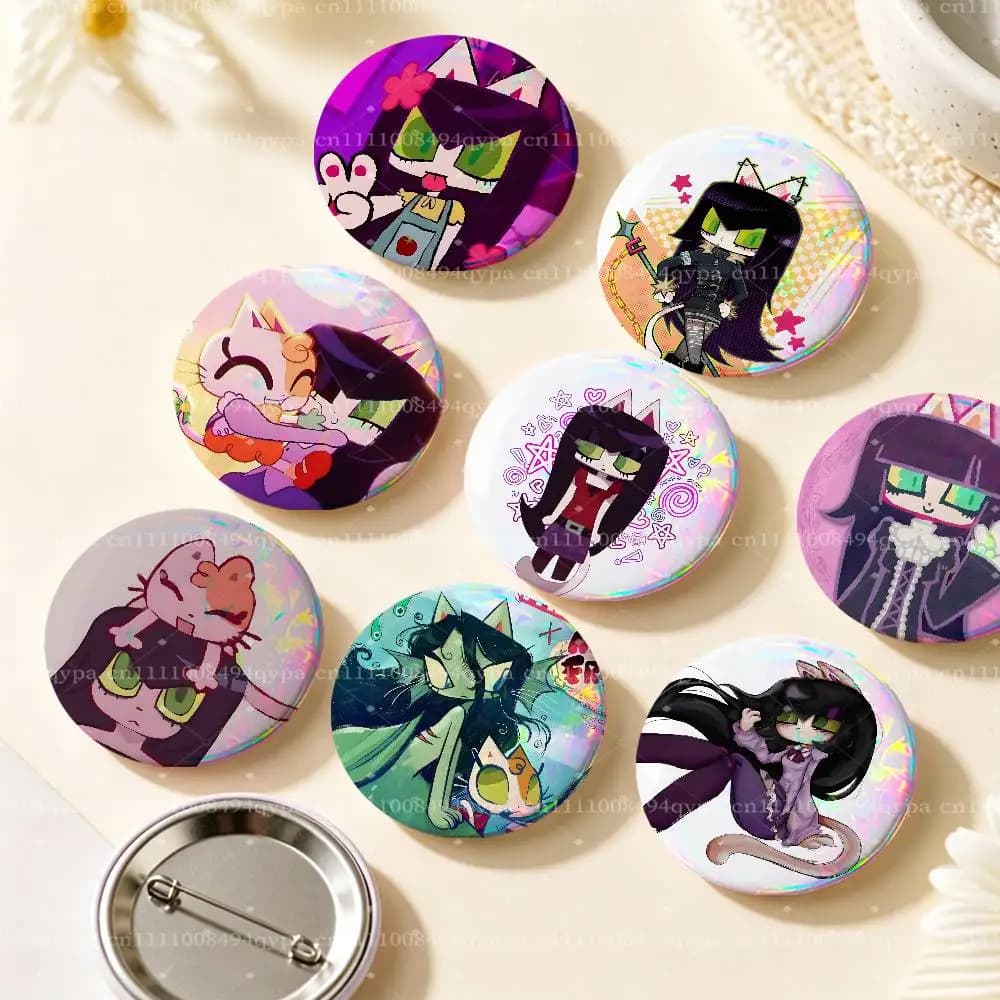 Salem N-Next Friday Magical Meow Meow Pin Buttons Round Badge for Clothes Bags Hats Pins Accessories Backpacks Tote Bags Decor