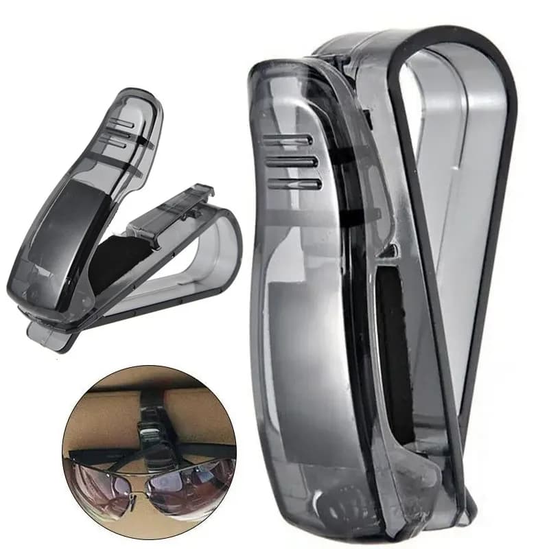 Clip Universale per Parasole Auto, Porta Occhiali da Sole, Supporto per Occhiali, Porta Penne, Organizzatore per Carte e Biglietti, Accessori Auto