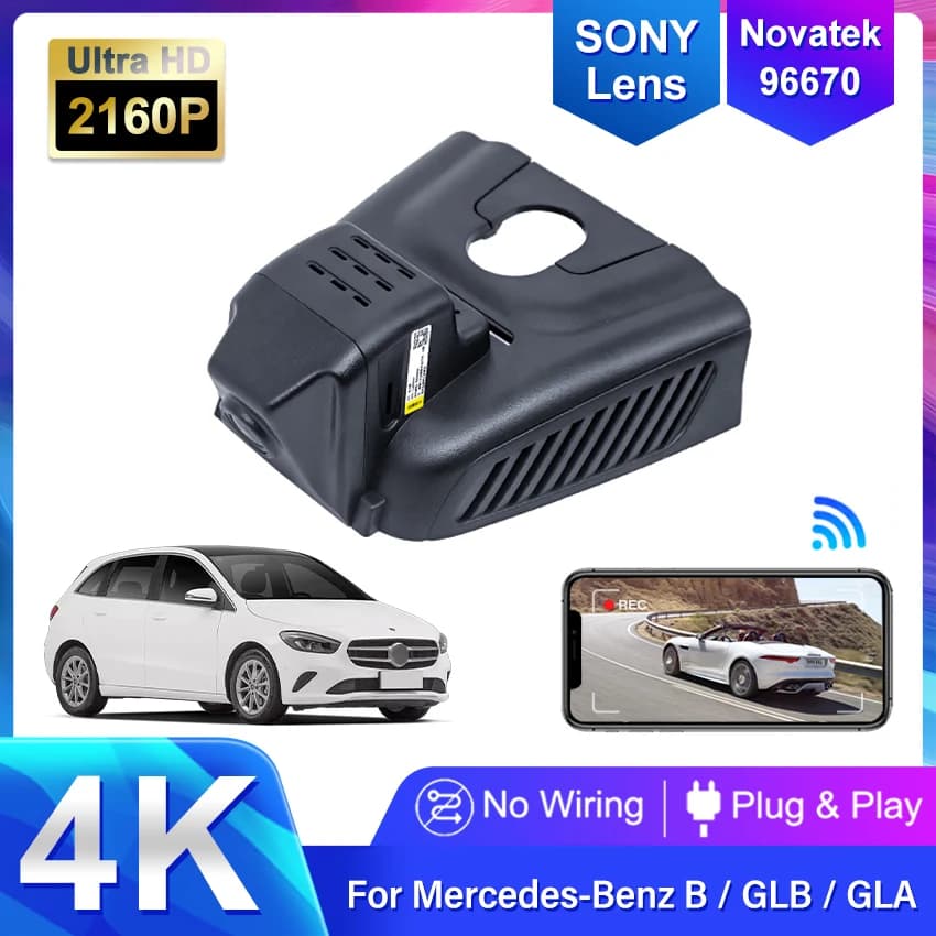 4K HD 2160P Plug And Play Wifi Car Video Recorder DVR Dash Cam For Mercedes-Benz B Class B200 GLB GLA C118 A180L A200L 2019-2022