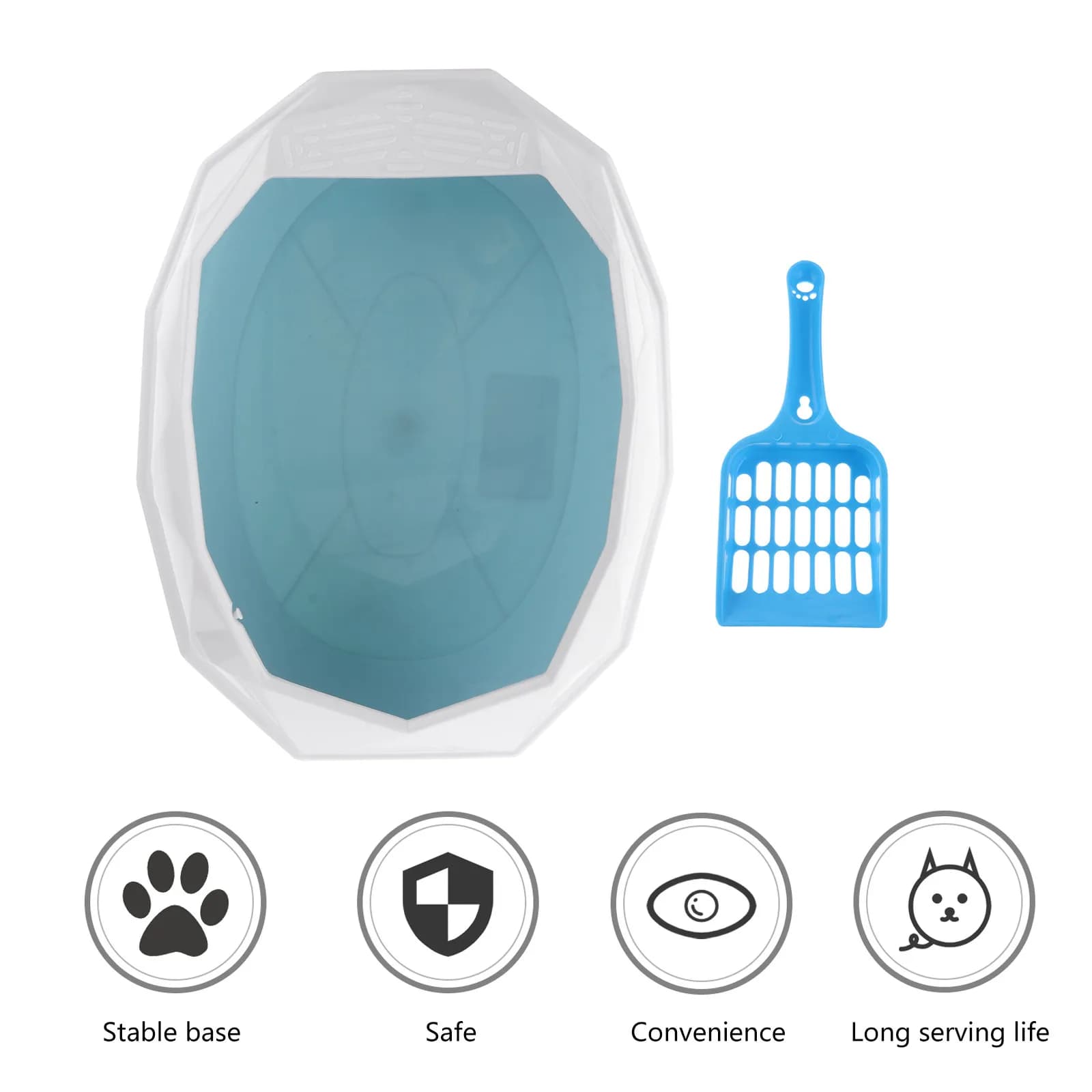 Mini Plastic Cat Litter Box Tray Basin Portable Durable Eco Friendly Toilet for Small Animals Easy Use Prevent Scattered Litter