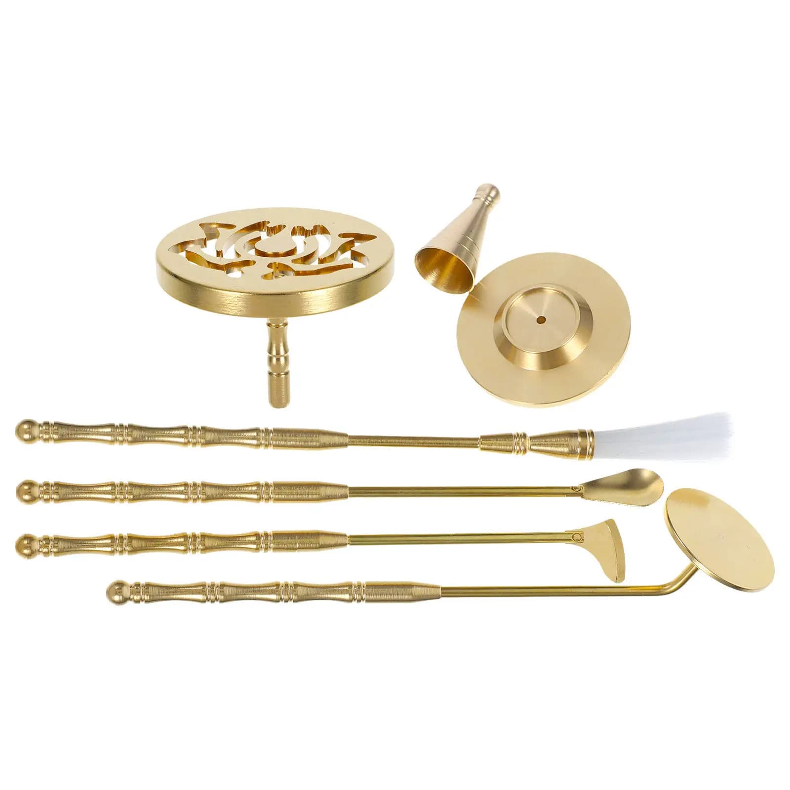 Set di 1 utensile robusto in rame per modellare l'incenso, con bordi lisci e rotondi, impugnatura antiscivolo, facile da riporre, kit per modellare l'incenso.