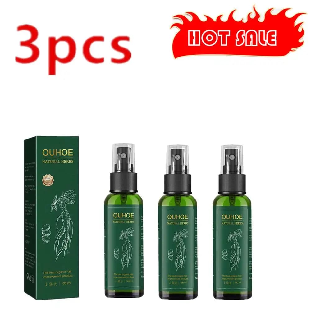 3PCS OUHOE Ginseng Siero Olio Con Biotina Liquido Essenziale Rafforzare La Radice Dei Capelli Nutre Riparazione Dei Capelli