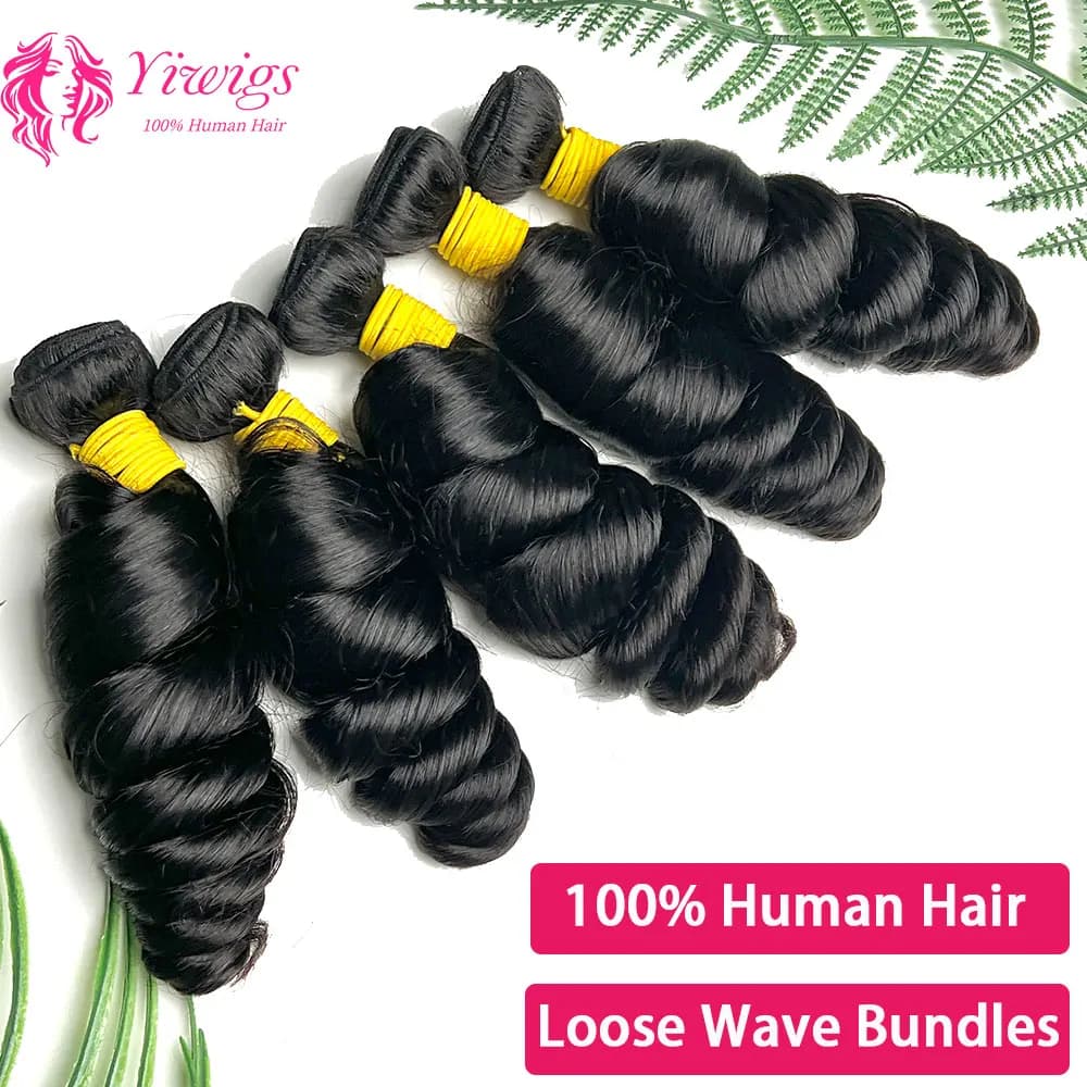 Loose Wave Bundles 100% Human Hair Loose Weave Bundles 1/3/4/Pcs Lot Natural Color Human Hair Extensions For Women