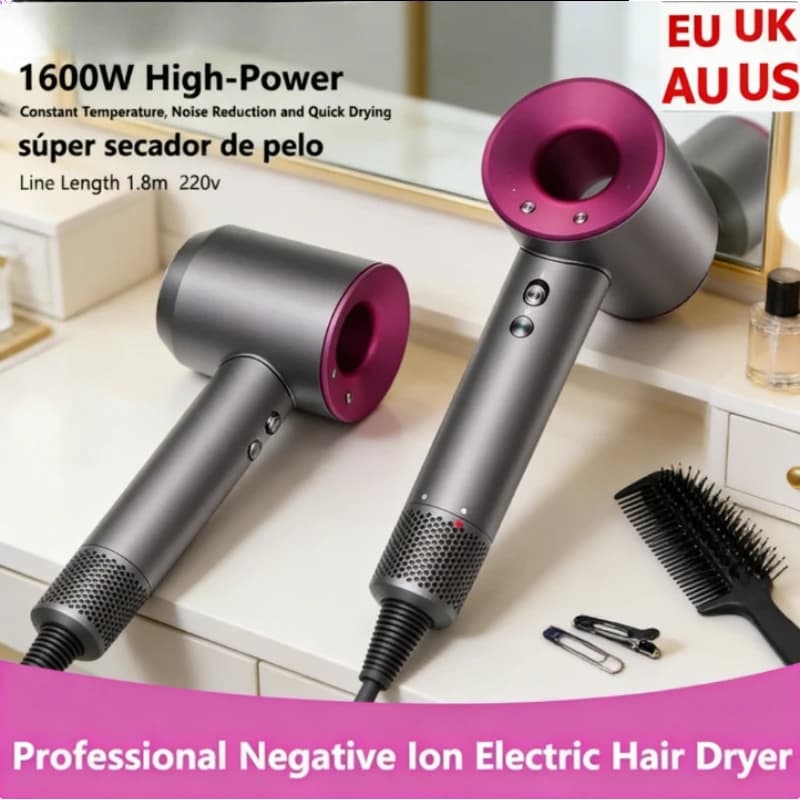 New High Speed Professional Hair Dryer 2026, 1600W Ionic Hair Dryer Quick No Hair Appeared for Home Use and Salon