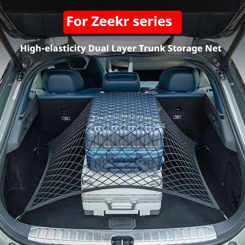 Per Zeekr 001 7X 007GT 2021-2025 Bagagliaio di un'auto Rete di Stoccaggio Styling Tronco Fisso Tasche A Rete di Stoccaggio Bagagli rete Accessori Auto