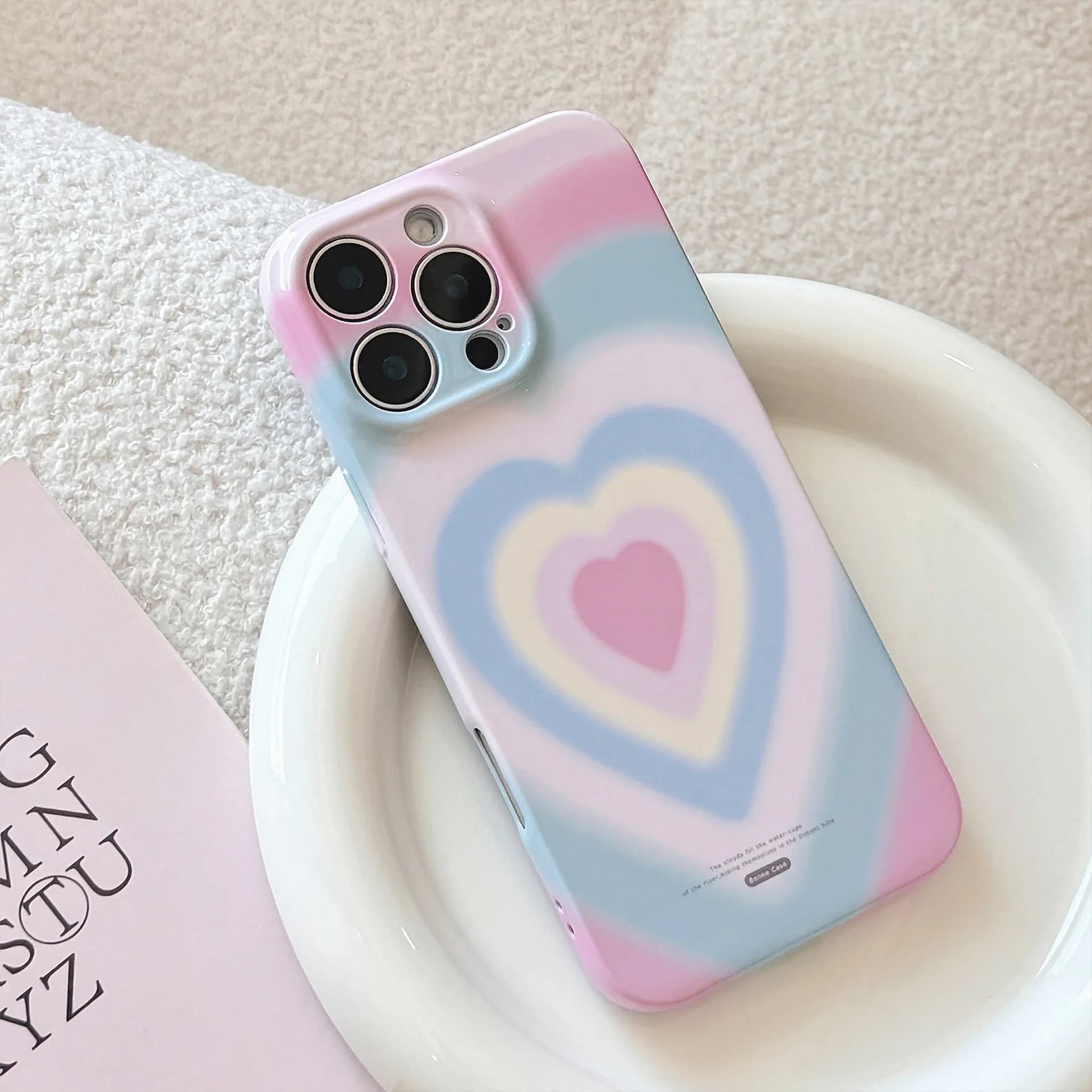 Luxury Colorful Gradient Love Heart Pattern Phone Case For iPhone 17 Air 16 15 14 13 12 11 Pro Max XS XR X Plus Shockproof Cover