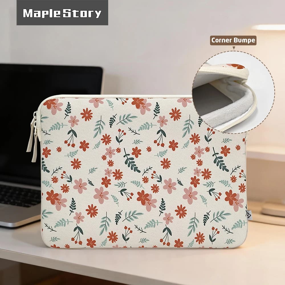 Custodia per laptop con motivo floreale per computer da 13, 14, 15, 16 pollici, borsa per MacBook Pro/Air, Dell, Lenovo, custodia per laptop in memory foam, borsa per notebook