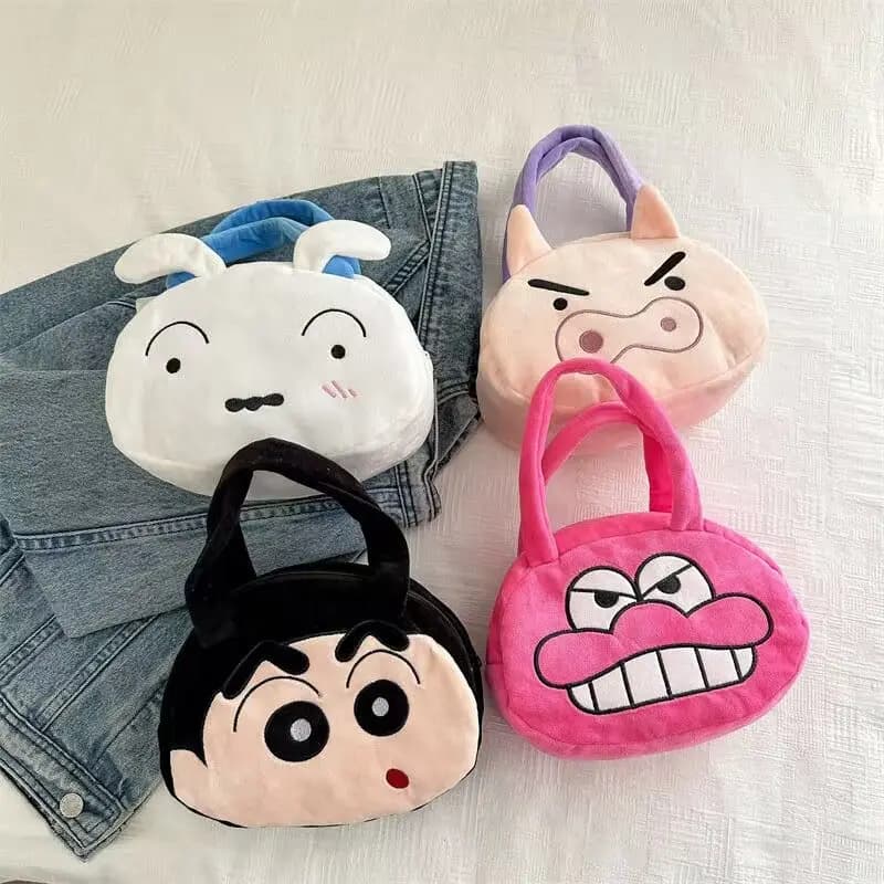 Crayon Shin-chan Plush Handbag Cute Cartoon Crossbody Bag Large Capacity Storage Bag Convenient Makeup Bag Fun Gift for Friends