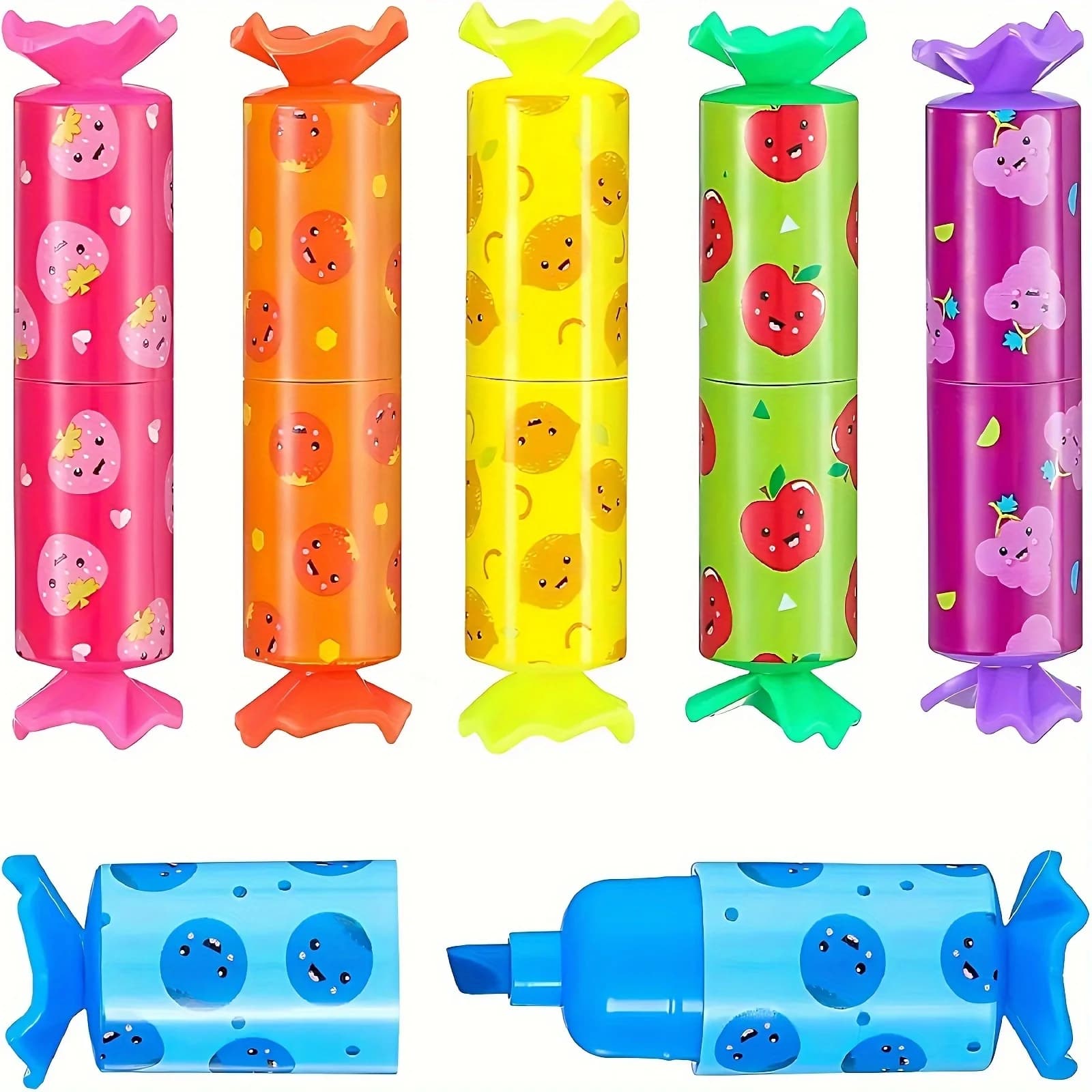 Set di 6 mini evidenziatori color caramella, pennarelli pastello con punta a scalpello, carini per disegnare poster, diari, regali per feste
