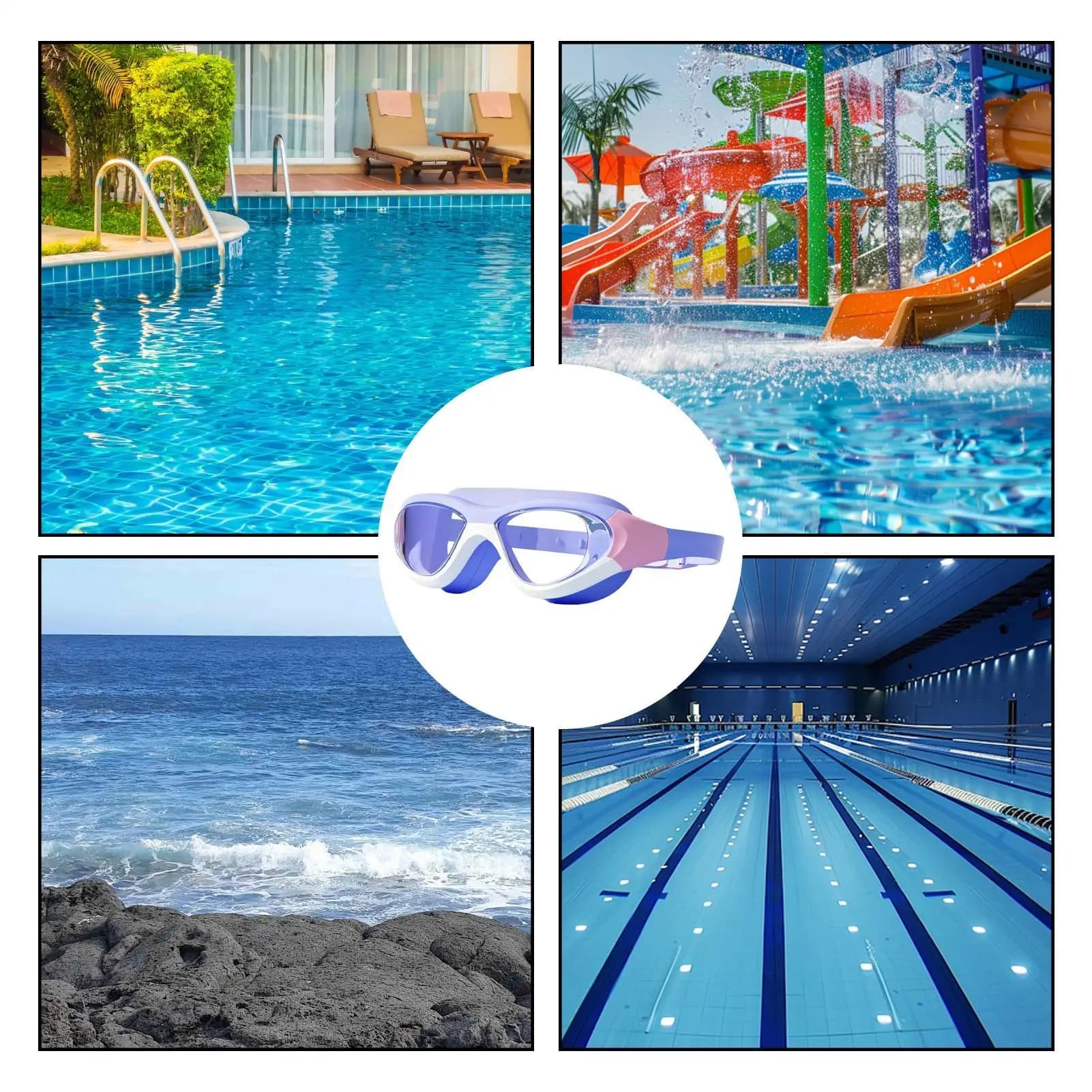 Occhialini per bambini per il nuoto, occhiali subacquei impermeabili, occhialini da snorkeling per bambini, ragazzi, ragazze, principianti, per vacanze al mare