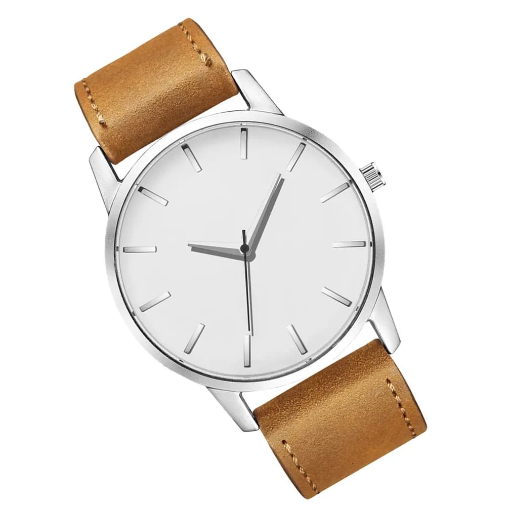 Orologio da Uomo con Quadrante Grande, Cinturino in PU Classico, Regolabile, Casual, Elegante, da Polso