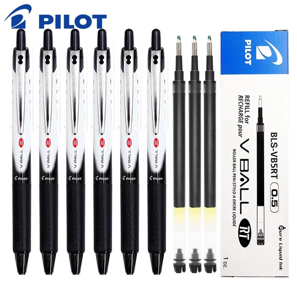 1 + 5 ricariche Giappone Pilot Penna gel BLRT-VB5 Penna firma testa proiettile 0,5 mm Penna a sfera VBALL liquida dritta Accessori per ufficio
