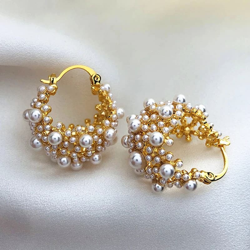 Kshmir Orecchini irregolari con perle di metallo per le donne Moda elegante gioielli vintage Accessori da sposa Regali Nuovo 2024