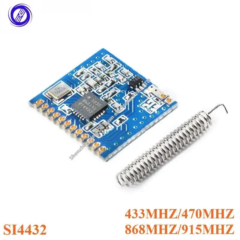 Mini SI4432 433/470/868/915 MHz Modulo di comunicazione ricetrasmettitore wireless Wifi remoto con antenna a molla a lunga distanza 1000 m