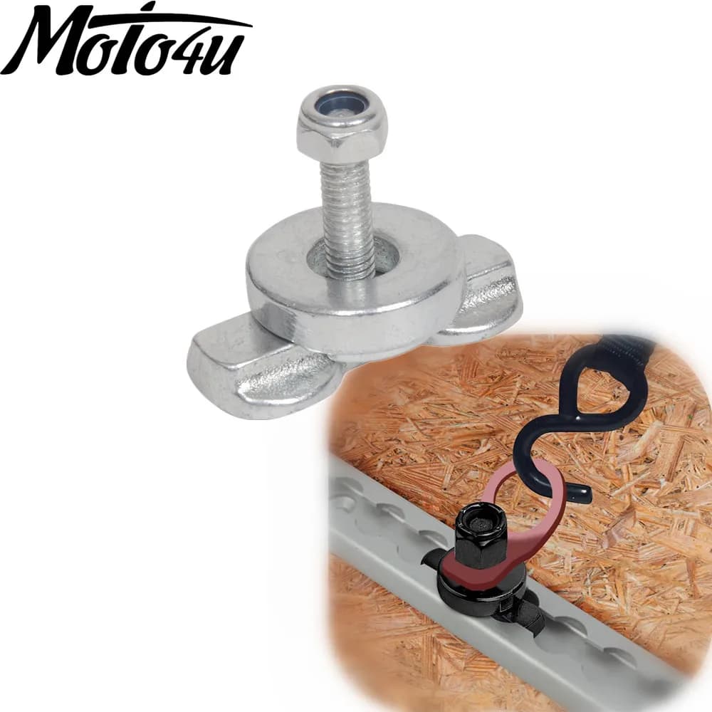 4PCS M6/M8 L Track Double Lug filettato Stud Nut Fitting Tie Down utilizzato con L binari per il controllo del carico del letto del camion o del rimorchio