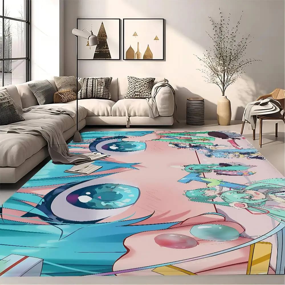 Cute H-Hatsune M-Miku Door Mat Kids Room Bedroom Decoration Balcony Anti-Slip Doormat Living Room Doormat Area Rug