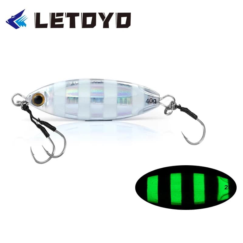 LETOYO 28g 40g 60g Glow Metal esche da Jigging lente Fishing Jig per pesca in mare esca da pesca in metallo esche da pesca mare accessori pesca mare artificiali spinning mare esca artificiale mare pesca artificiali