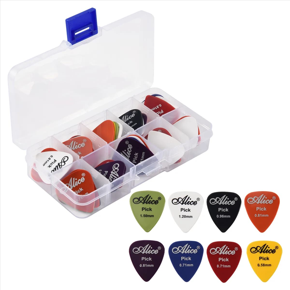 Y61A 2025 Plettro per chitarra 1 scatola 40 pezzi misuratore a plettro mix 0,58-1,5